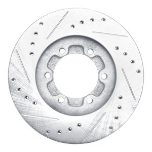 Chevrolet Luv Pickup Brake Rotor (1) - Front Right - R1 Concepts - Drilled & Slotted - Silver - `86-`06